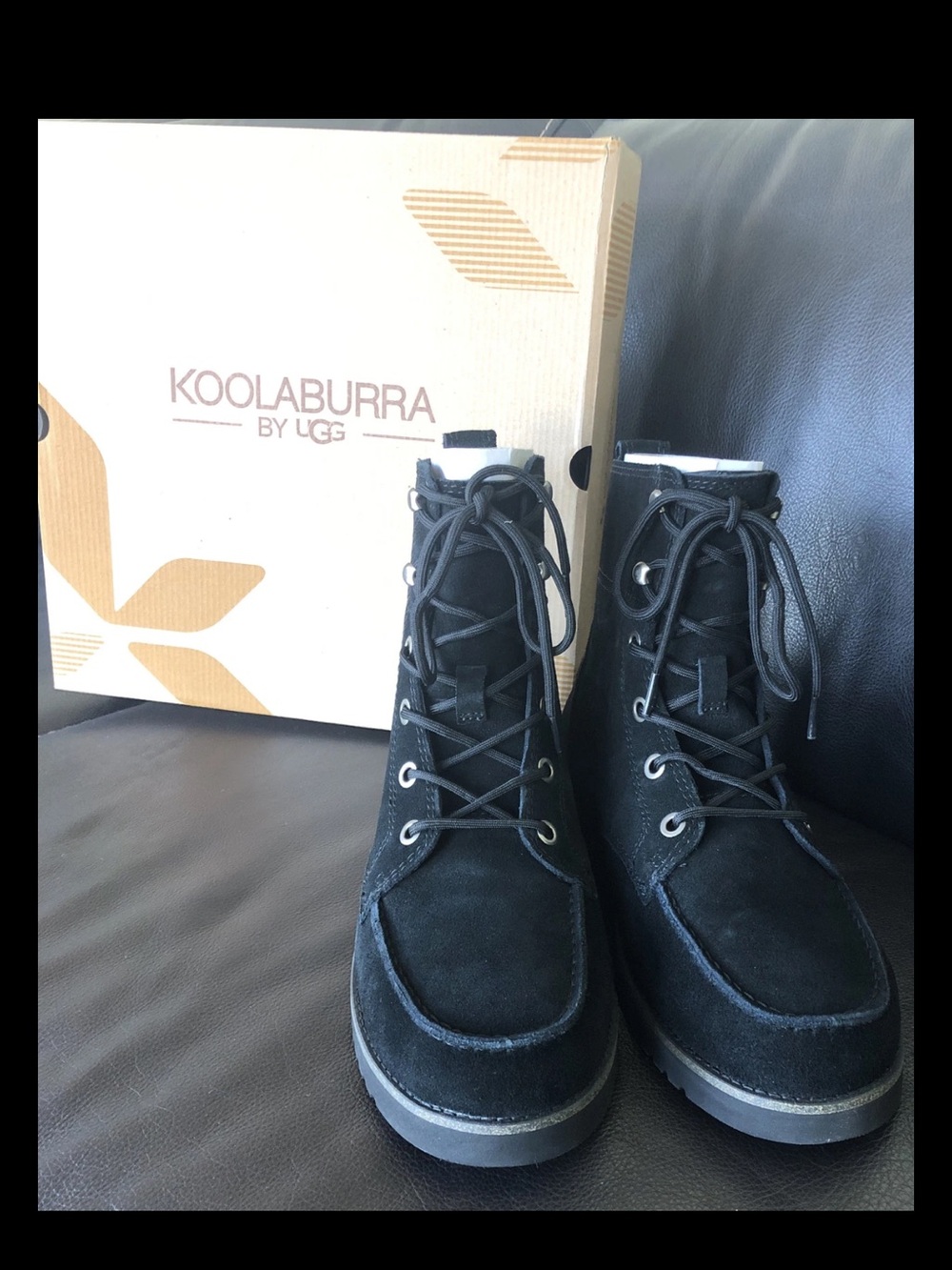 Koolaburra by UGG Men's Black Suede Lace-Up Ankle Boots